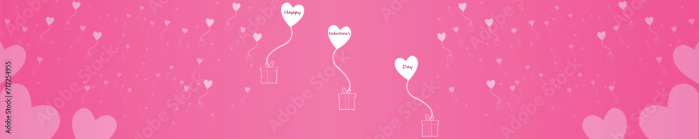 Happy valentines day. Vector banner, greeting card, flayer, poster,  with text Happy valentines day