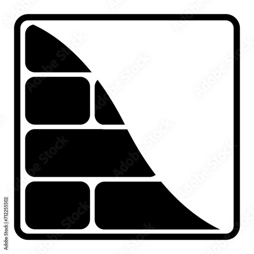Icon plastering brick wall, repair construction work, putty plastering wall
