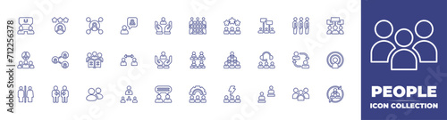 People line icon collection. Editable stroke. Vector illustration. Containing person, story, demostration, rating, voters, demonstration, chat, safety, group, employee, choir, target, team, users. photo