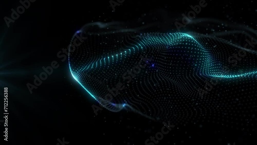 Data sorting. Big data visualization. Abstract digital background. Abstract background with dynamic wave. 4k animation. 3d rendering.