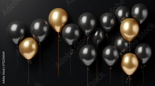 gold and silver balloons, generative Ai