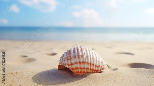 shell on the beach, generative Ai