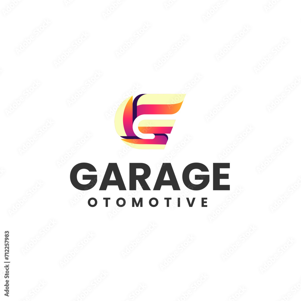 Vector Logo Illustration Letter G Gradient Colorful Style