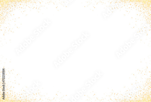 luxury gold glitter sparkle light powder confetti frame round border