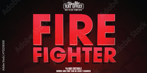 Fire fighter editable text effect, customizable hero and flame 3D font style