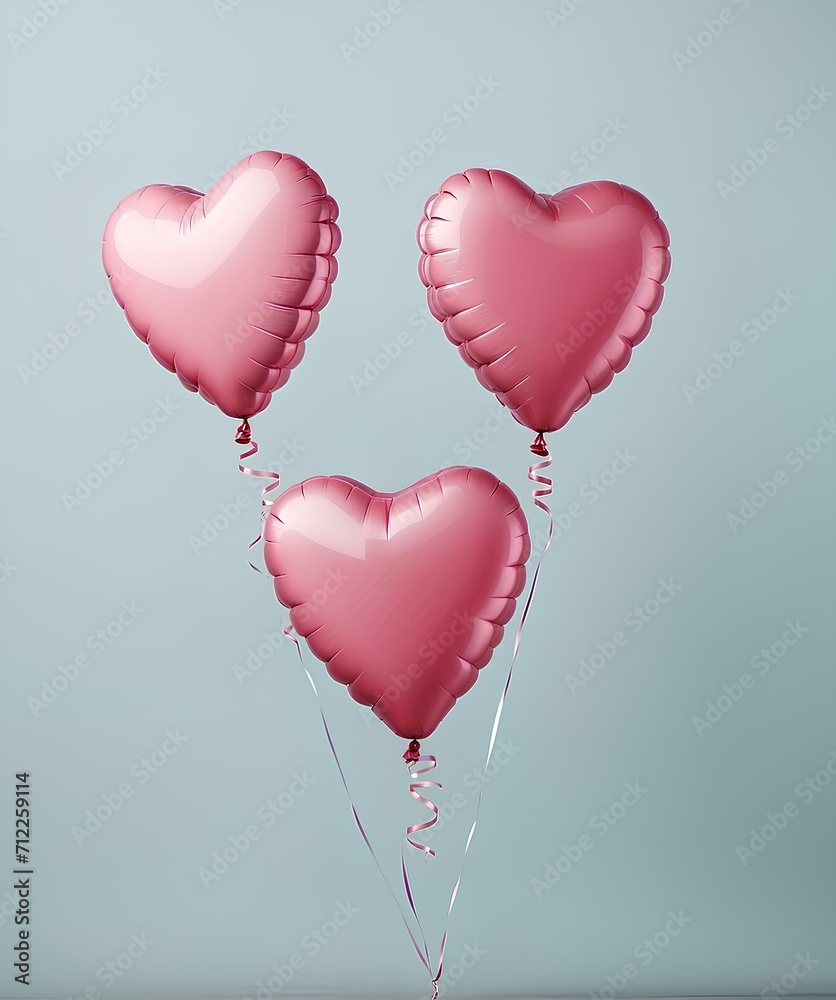 Vivid pink heart balloons for love-themed occasions on a clean backdrop.