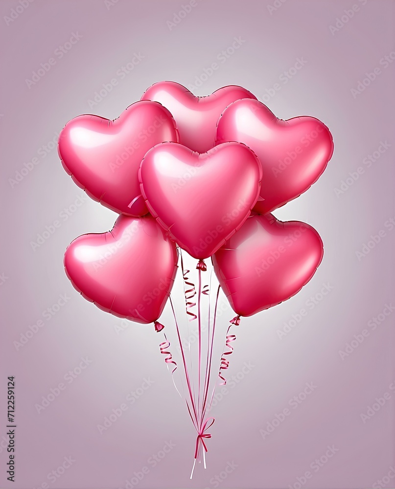 Neutral backdrop enhances the charm of these practical pink heart balloons.