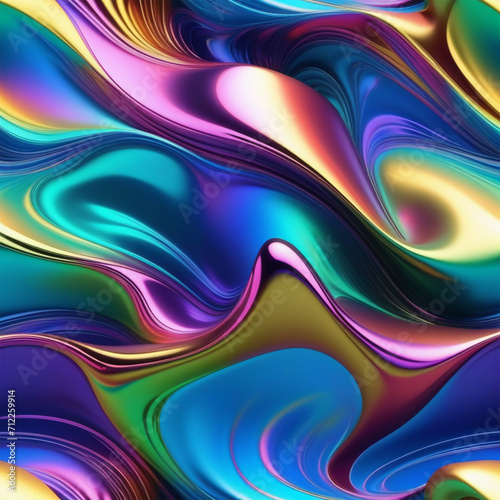 3d fluid abstract metallic holographic background HD