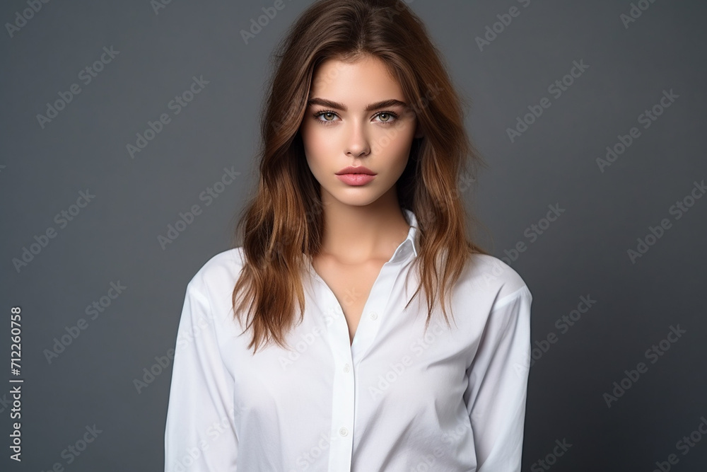 Woman in White Tshirt Mockup created with Generative AI Woman in White Tshirt Mockup created with Generative AI