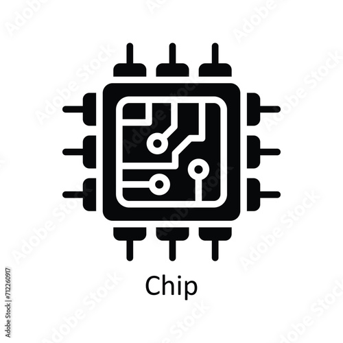 chip Vector  Solid icon Style illustration. EPS 10 File