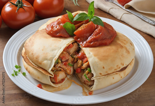 Chicken-filled Moroccan pancakes