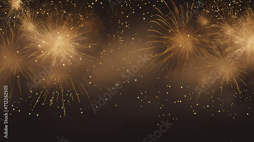 Beautiful creative holiday background with fireworks and sparkles © xuan