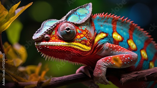 Adaptability and Change: Chameleon Shifting Colors in Camouflage AI Generated © AlexandraRooss