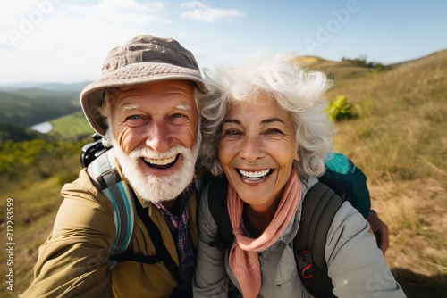 An older couple is happy photo