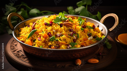 Biryani rice or briyani rice, fresh cooked basmati rice, delicious indian cuisine.