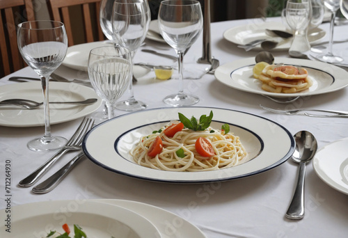 Clean plates at post-family dinner gathering. Celebration, festivity, or nutritious dining theme.