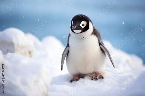 Pinguin im Schnee  erstellt mit generativer KI