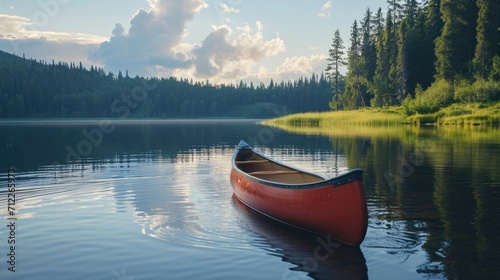 Tranquil Canoeing on Serene Lakes: Outdoor Harmony