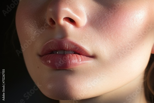 Natural beauty highlighted by the sun, casting a radiant glow on a redhead.