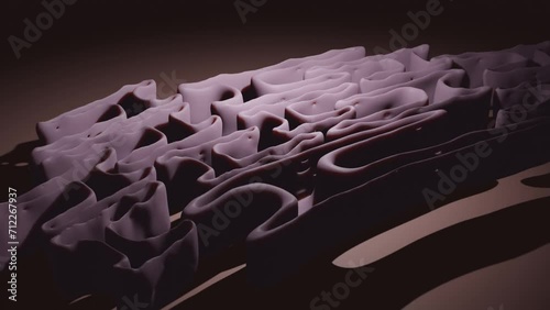 Endoplasmic Reticulum 3d animation. Isolated cell organelle. Biology and science photo