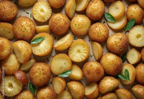 Aerial perspective of crisp Roasted Potatoes