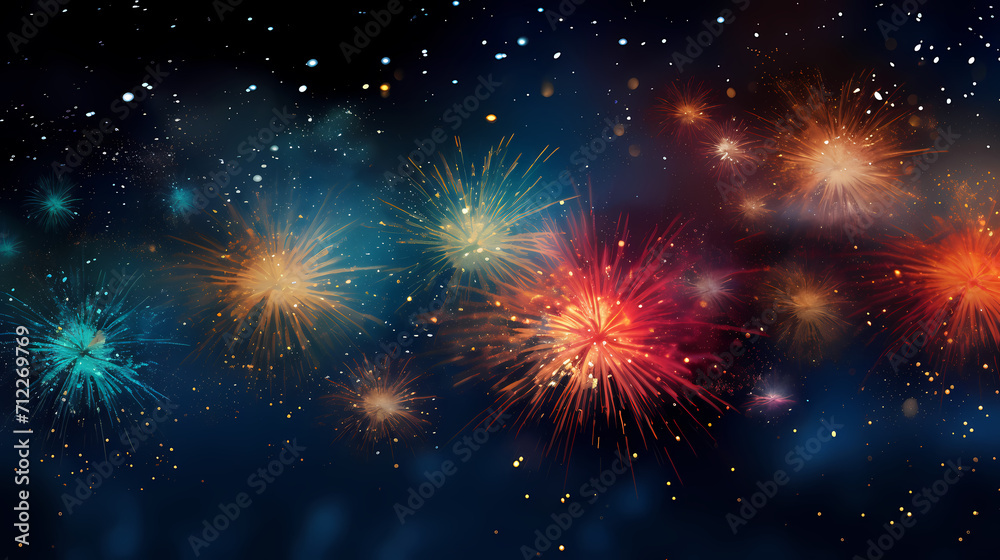 Fireworks background for celebration, holiday celebration concept