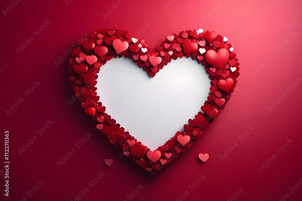 red heart on a wooden background. 
