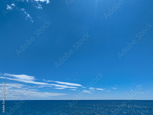 nature landscape clear sea on the horizon going into a cloudless sky