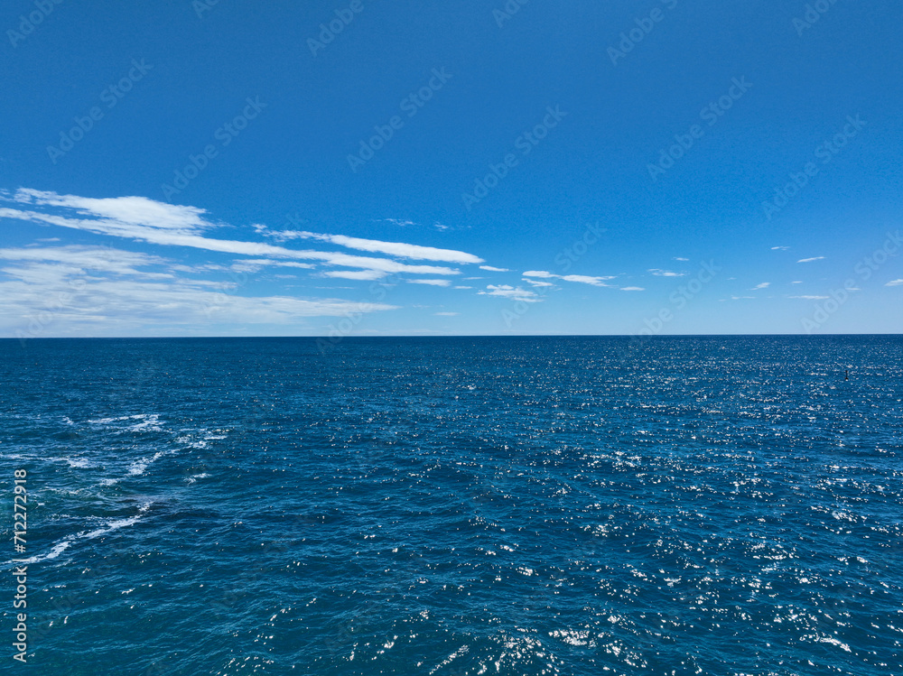 nature landscape clear sea on the horizon going into a cloudless sky