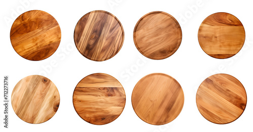 wood tray isolated on a transparent PNG background, white background, Generative Ai