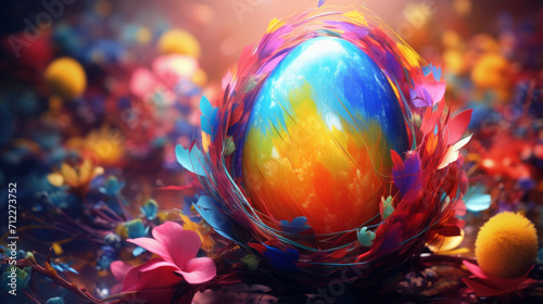 Creative easter background with rainbow colors