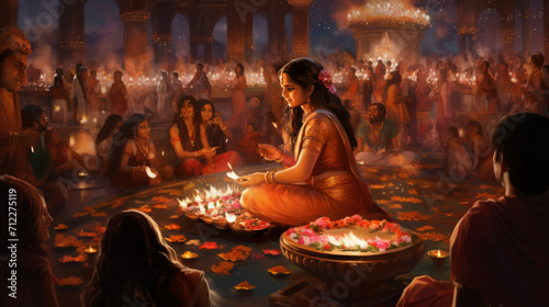 Diwali Festival in in India at night