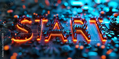 Start sign on cyber background