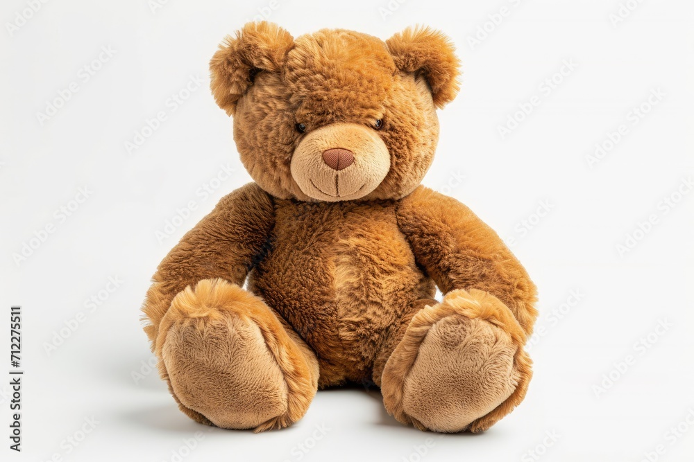Brown bear toy on white background