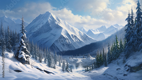 winter mountain landscape © franklin