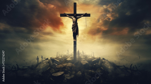 A jesus cross end of time photo