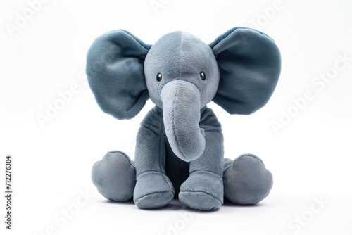 White isolated plushie elephant toy photo