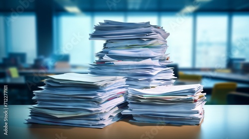 Efficient Document Handling: A Stack of Insurance Claim Forms AI Generated photo