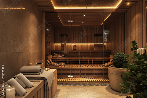 Luxurious spa with infrared sauna photo