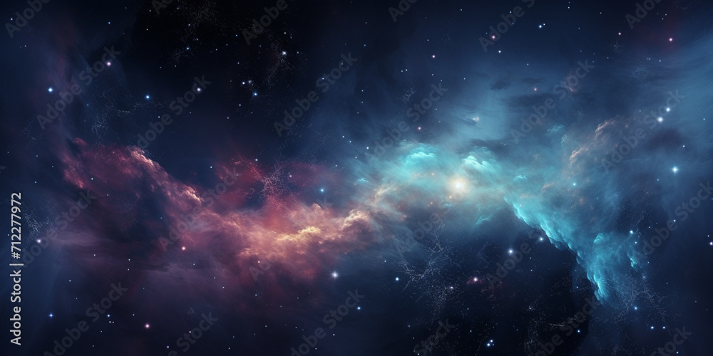 Galaxy Illustration A Stunning Night Sky View of the Universe with Shining Stars Deep Space Star Field background.
