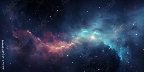 Galaxy Illustration A Stunning Night Sky View of the Universe with Shining Stars Deep Space Star Field background. © khatija