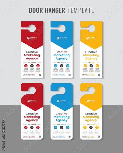 Corporate business door hanger template 