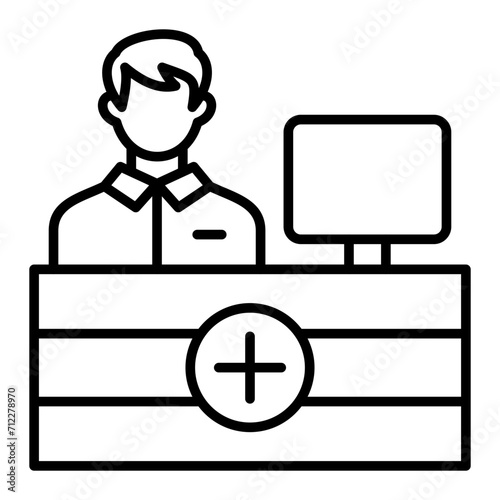   Front Desk line icon