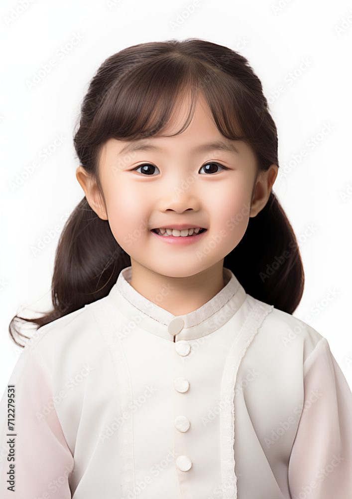 Young Korean girl portrait photograph. Professional lighting isolated on white background. Young Korean girl portrait photograph. Professional lighting isolated on white background.