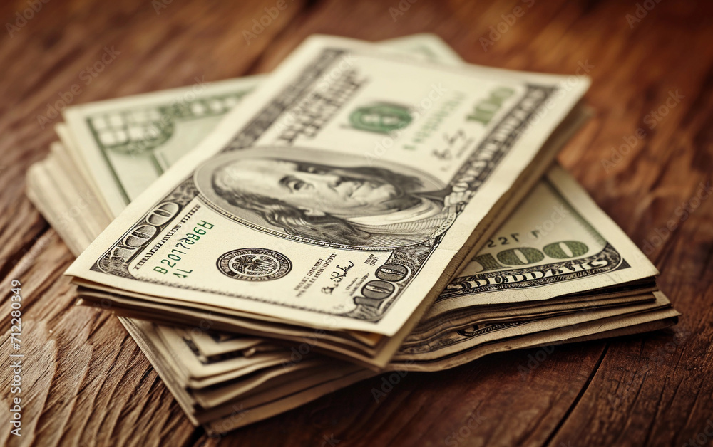 wad of dolar 100 bills wad of dolar 100 bills