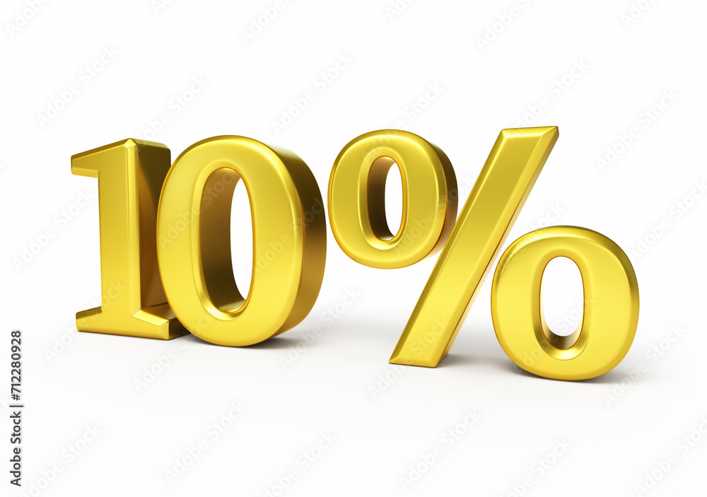 ten percent gold render (isolated on white and clipping path)
ten percent gold render (isolated on white and clipping path)