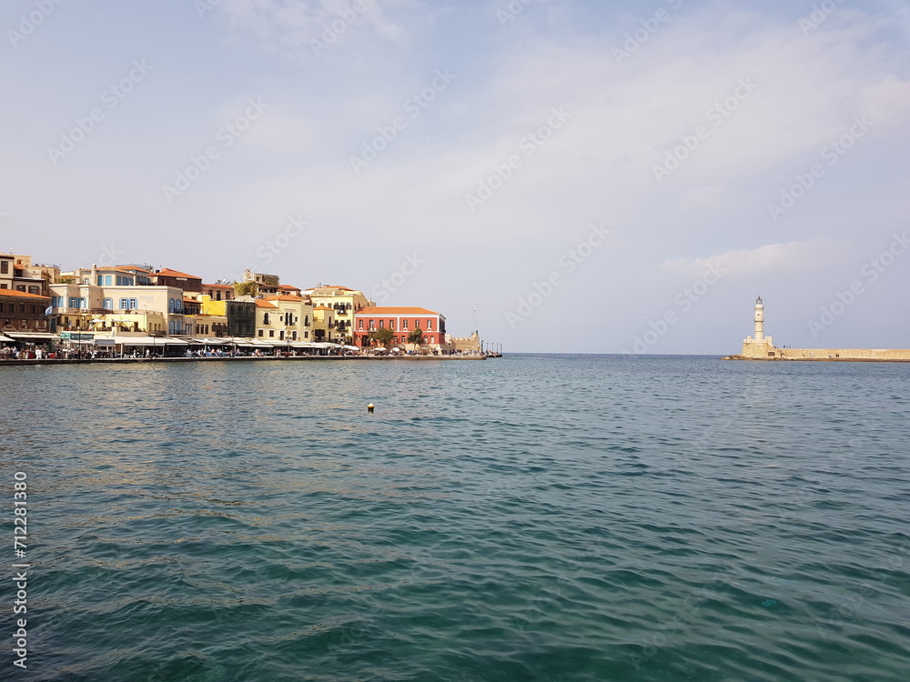 Hafen der Stadt Rethymno auf der Insel Kreta, Mittelmeer, Griechenland