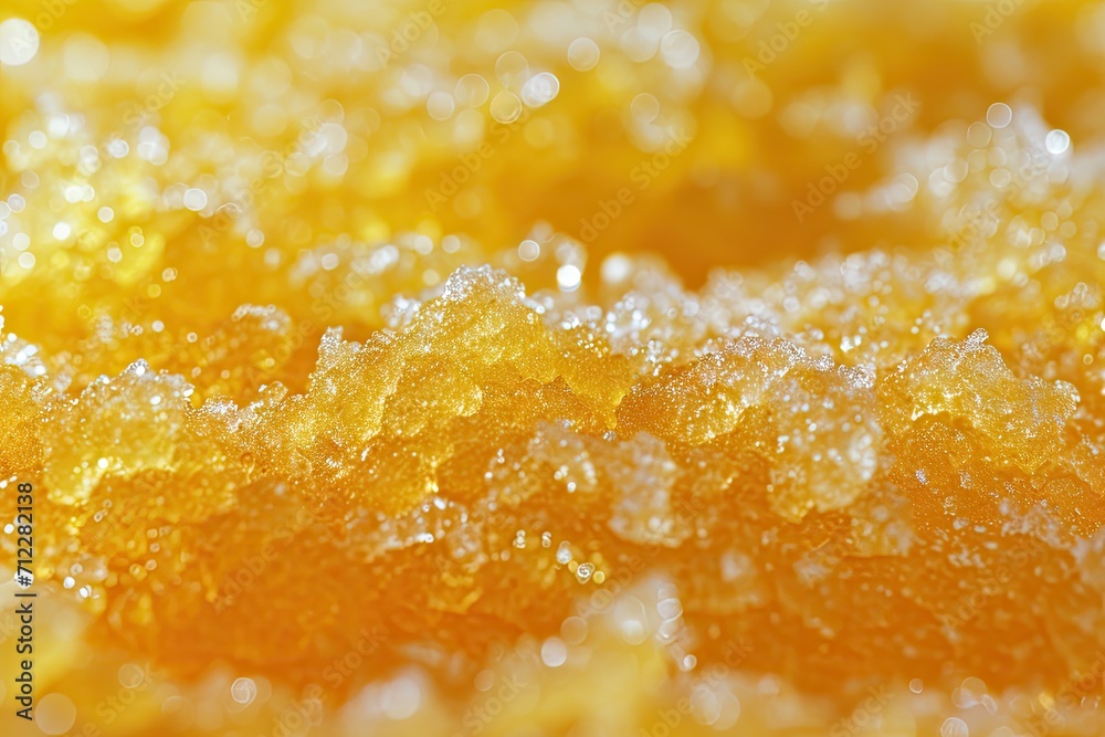 Macro photo of yellow body scrub with fruit extract as cosmetic backdrop ideal for skincare with spare area for text Macro photo of yellow body scrub with fruit extract as cosmetic backdrop ideal for skincare with spare area for text