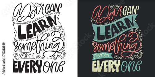 Cute hand drawn doodle lettering postcard. T-shirt design, fashion art letetring. 100% vector file
