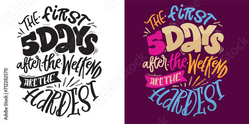 Cute hand drawn doodle lettering postcard. T-shirt design, fashion art letetring. 100% vector file
